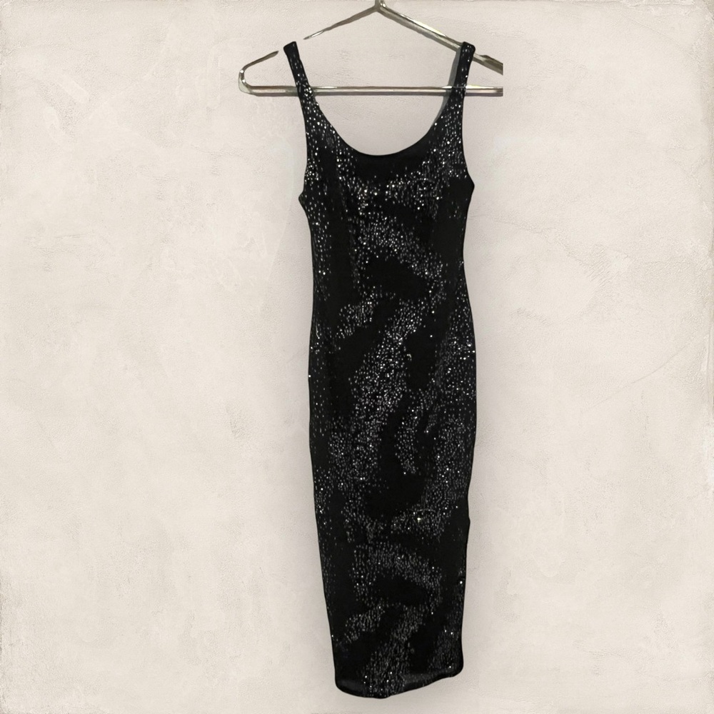 🦋 2/$10 Vivace Sparkly Glitter Black Midi Maxi Dress